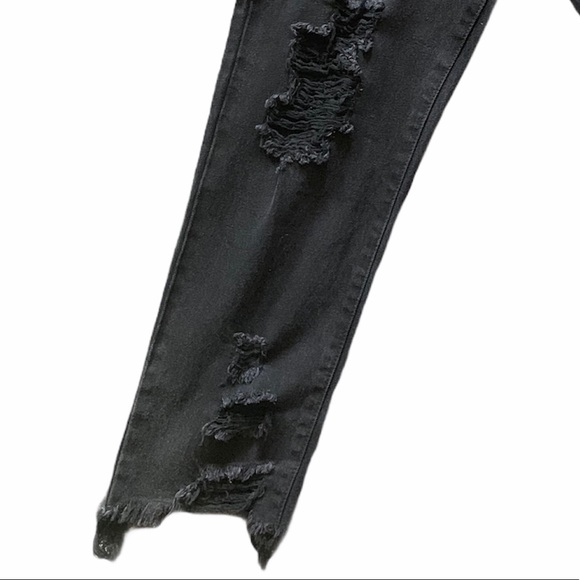 Black Distressed Mom Jeans - Picture 6 of 9